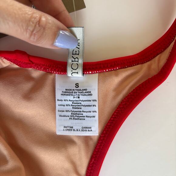 J.Crew Heritage Red Scoopneck Bikini Top Women's Swimwear Size Small NWT - Picture 7 of 8